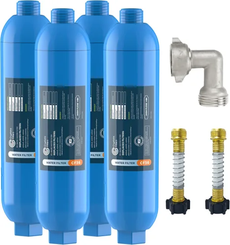 Vista 8 de CRYSTALA Filtro de agua para vehículos recreativos/caravana, filtro de agua en línea que reduce eficazmente mal sabor, olores, cloro y sedimentos
