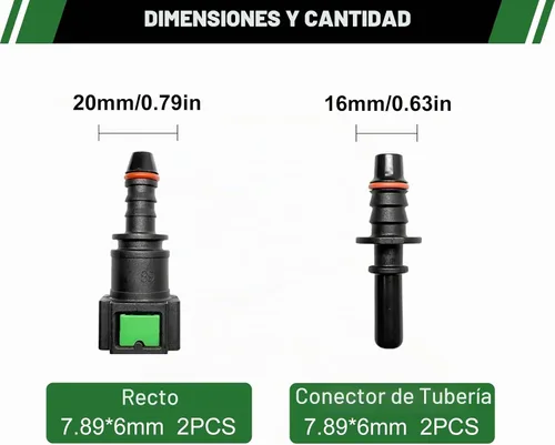 Vista 2 de Juego de Conexión Rápida de Línea de Combustible, 2 Juegos de Conectores de Liberación de Manguera de Línea de Combustible Incluyen Conector de Tubo