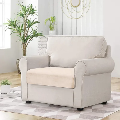 Vista 2 de BT.WA Funda de Cojín de Sofá de Terciopelo 1 Pieza Funda de Cojín de Asiento Elástica Funda de Sillón Fundas Separadas de Sofá Seccional Protector
