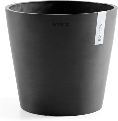 Vista 20 de Ecopots Amsterdam - Maceta redonda para flores, color gris oscuro, 8