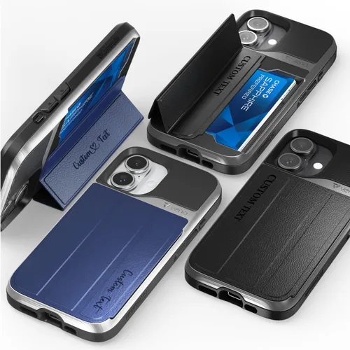 Vista 43 de VENA vCommute - Funda tipo cartera para iPhone 15, [protección contra caídas de grado militar] Funda de cuero con ranura para tarjetas con soporte