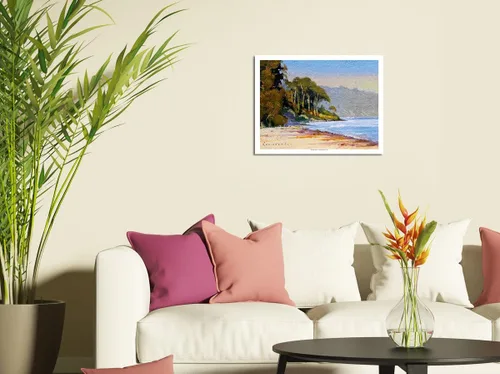 Vista 3 de Goleta Beach - Santa Barbara California - De una pintura original a color por Wade Koniakowsky - Impresión de papel mate de arte fino (sin marco)