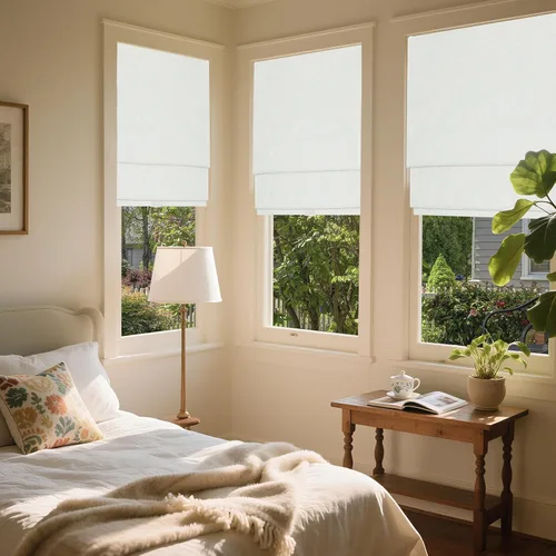 Vista 9 de Grandekor - Persianas romanas inalámbricas sin perforación para ventanas, persianas opacas de tela para ventanas interiores, protección UV