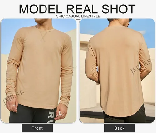 Vista 4 de JMIERR Paquete de 3 camisetas de algodón Hipster Hip Hop de cuello redondo para hombre