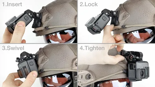 Vista 6 de BrainExploder - Soporte para casco NVG ajustable compatible con todas las cámaras GoPro Hero