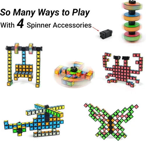 Vista 6 de TOSY Cubo Magnético 4x4 - 70 Bloques, 560 Imanes, Multiuso: Bloques de Construcción Creativos, Fidget Spinner Transformable, Rompecabezas/Cubo Cubo