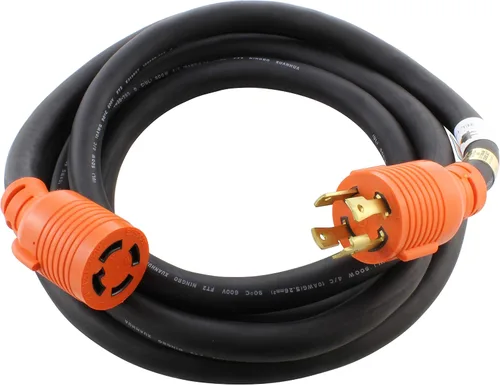 Vista 7 de AC WORKS Cable de extensión de goma para generador 10/4 NEMA L14-30 30Amp 125/250Volt (50FT)