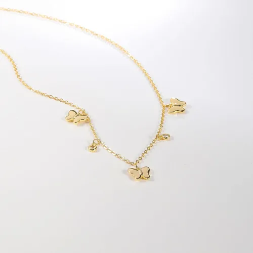 Vista 4 de GUOKE Dainty Gold Necklace for Women, Sun Star Pendant 14K Gold Plated Circle Butterfly Necklace Simple Trendy Jewelry for Women