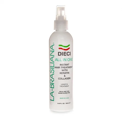 Vista 3 de La-Brasiliana Tratamiento instantáneo todo en uno Dieci para el cabello, 33.8 onzas líquidas