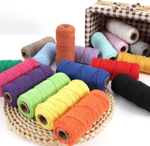 Vista 3 de PHUNTTEK Cordón de macramé de 0.079 in x 590 yardas, 18 rollos de cuerda de algodón natural, 3 soportes de cuerda de yute, cuerda suave, hilos