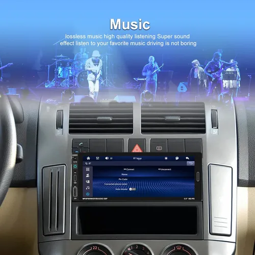 Vista 14 de [Fuluku] Estéreo de coche de 6,9 pulgadas de un solo DIN con Carplay inalámbrico Android Auto Wireless Carplay Android Auto,1 Din Car Radio BT