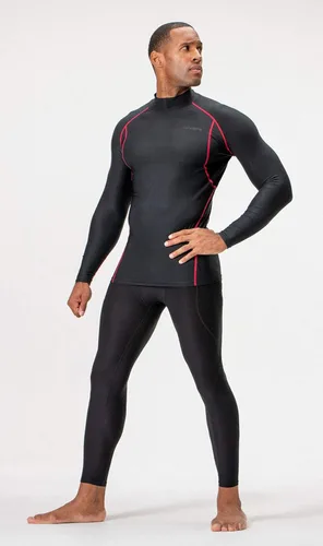 Vista 7 de DEVOPS Paquete de 3 camisas de compresión atléticas de manga larga con cuello de tortuga para hombre