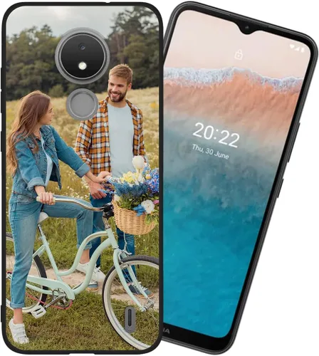 Vista 2 de Styletify Funda de teléfono personalizada para Nokia C21, funda de silicona a prueba de golpes, funda de teléfono personalizada de caramelo suave