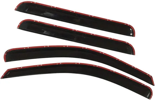 Vista 5 de Visera de ventana compatible con Jeep Grand Cherokee 2005-2010, estilo delgado, acrílico, tintado ahumado y semitransparente por IKON MOTORSPORTS