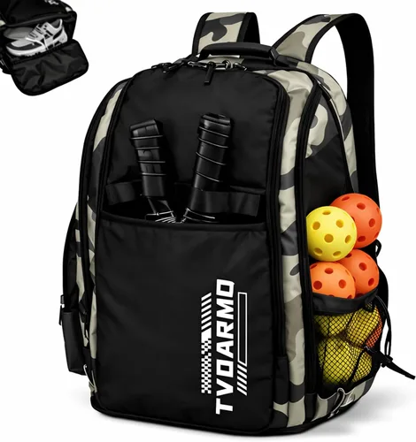 Vista 9 de Bolsa de pickleball, mochila deportiva grande con compartimento para zapatos para hombres y mujeres