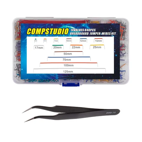 Vista 5 de 14 bóvedas 560 unids 0.079-4.921 in Flexible Breadboard Connecting Line Cables Breadboard Jumper Wires Kit