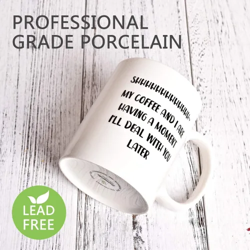 Vista 3 de Bosmarlin Taza grande y divertida de regalo para los amantes del café, taza de gran humor para trabajadores de oficina, 17.5 onzas, apta