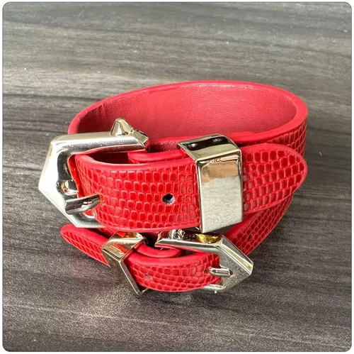 Vista 6 de PEAS Pulsera de cuero de la PU de la PU de la hebilla de la hebilla del cinturón de la aleación de la joyería punk