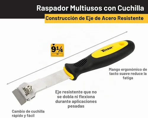 Vista 3 de Titan 17008 Juego de raspadores multiusos para maquinilla de afeitar