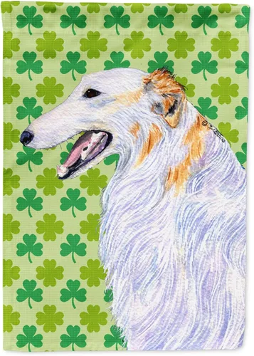 Vista 341 de Caroline's Treasures SS4442GF Affenpinscher Bandera de jardín con retrato de trébol del día de San Patricio para buzón, bandera decorativa