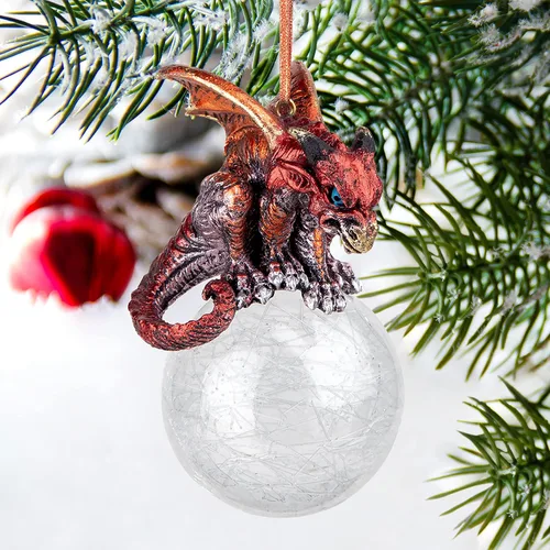 Vista 7 de Pensive Percher Dragon 2018 - Adorno de Navidad coleccionable de 3 pulgadas, a todo