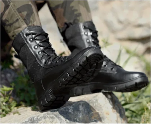 Vista 6 de Botas tácticas para hombre, botas de combate ligeras, botas de trabajo duraderas, botas de desierto