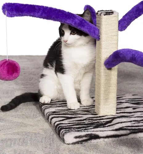 Vista 2 de Prevue Pet Products Kitty Power Bounce 'n Spring Rascador de muebles – Torre rascador para gatos de interior con juguetes, poste vertical