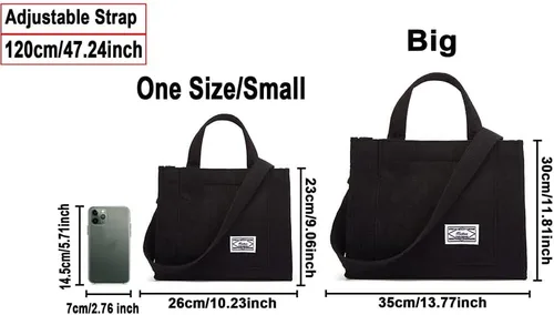Vista 2 de Bolso de mano para mujer, bolso pequeño con estilo para mujer, bolso de mano de pana para mujer, bolso cruzado de moda, bolsa universitaria 2023