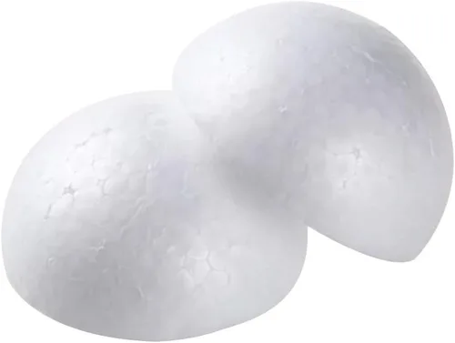 Vista 4 de 10 bolas de espuma blancas con forma de media bola, decoración de arte de Navidad, kits de manualidades de Navidad, adornos de Navidad, 2 pulgadas