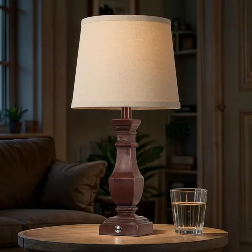 Vista 6 de ROTTOGOON Juego de 2 lámparas de mesa regulables, lámparas de mesa rústicas de granja para sala de estar, dormitorio, lámparas de mesita de noche