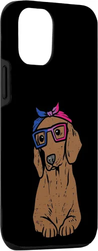 Vista 3 de Funda para iPhone 14 con diseño de perro salchicha LGBTQ con bandera bisexual y orgullo gay
