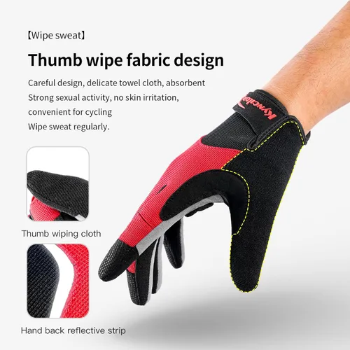 Vista 3 de KynciLOR Guantes de ciclismo para mujer y hombre, guantes de ciclismo con dedos para pantalla táctil y almohadillas de palma con silicona
