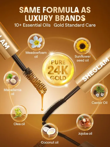 Vista 5 de SHEGLAM Máscara de pestañas todo en uno de 24k con volumen multiefecto de larga duración