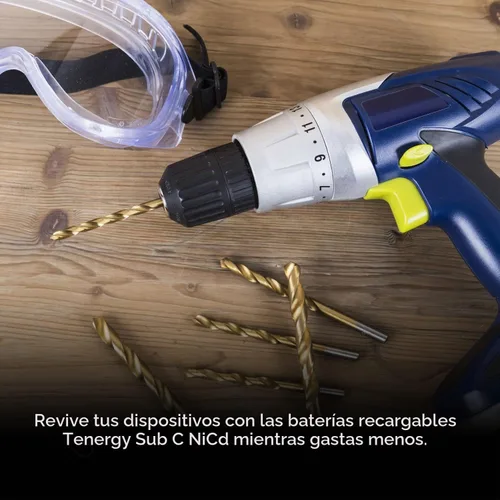 Vista 2 de Tenergy Batería recargable SubC 2200 mAh NiCd con parte superior plana (con pestañas)