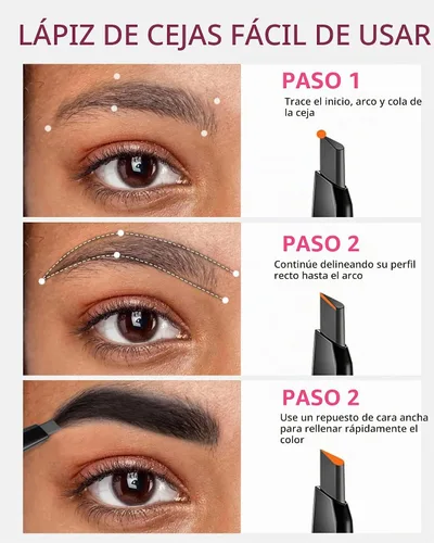 Vista 5 de Yfulfill Lápices de cejas negros para cabello negro, cejas más definidas Lápiz de cejas impermeable color negro para cabello naturalmente negro.