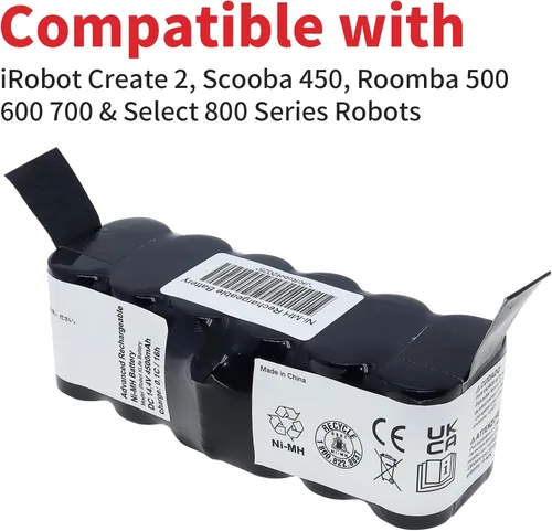 Vista 4 de Batería de repuesto para iRobot Create 2, Scooba 450, Roomba 500 600 700 y Select 800 Series Robots, compatible con piezas de repuesto iRobot Roomba