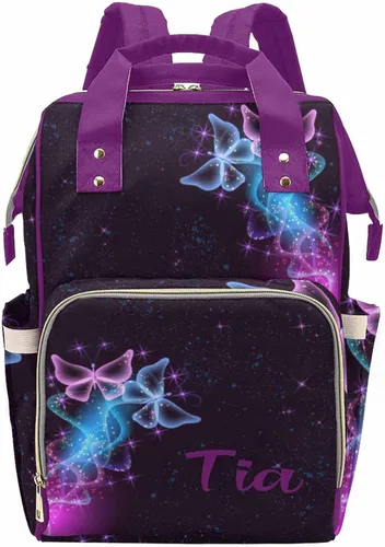 Vista 34 de Newcos Bolsa de pañales personalizada con estampado de corona con nombre personalizado de África negra para mujer, bolsa de pañales de viaje casual
