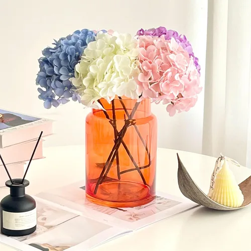 Vista 10 de BLOFLO - Jarrón de vidrio transparente, florero grande de vidrio de 7 pulgadas para flores, jarrones modernos de vidrio grueso para centros de mesa