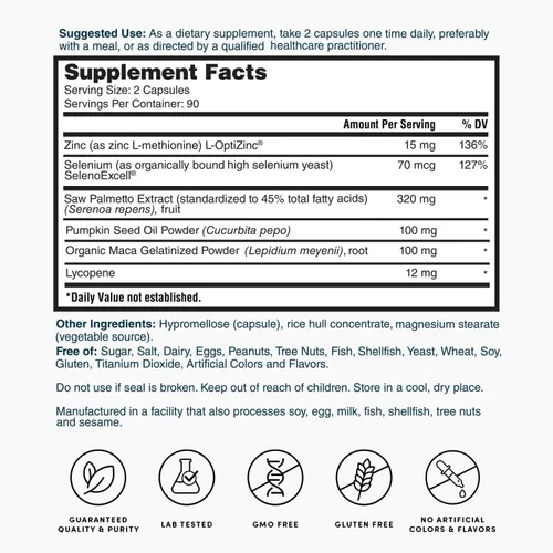 Vista 5 de Nature's Lab Fórmula de próstata - Apoya la salud de la próstata y la vejiga - 180 Cápsulas