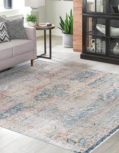 Vista 26 de Unique Loom Newport Collection - Alfombra de área con olmos (2' x 3' 11" gris/marfil)