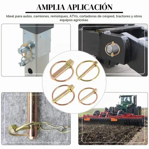 Vista 6 de Glarks Kit surtido de 30 pines de linchamiento de alta resistencia para tractores agrícolas, remolques, camiones, cortacéspedes