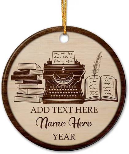 Vista 8 de Adorno de cerámica personalizado de asistente principal, adornos de Navidad del mejor asistente del mundo, texto personalizado, año y nombre de Papá