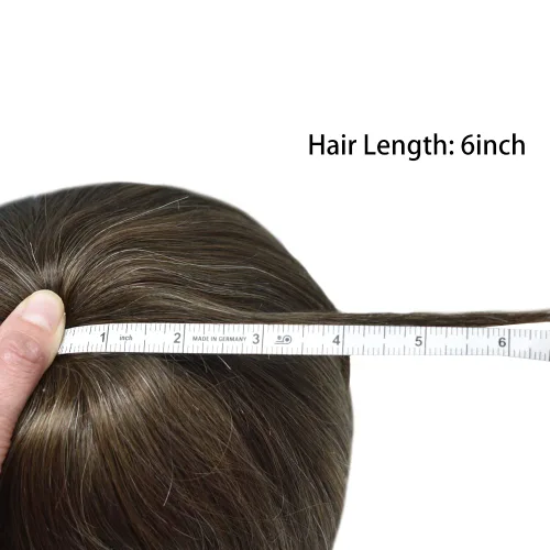 Vista 406 de Toupee para hombre 100% cabello humano real tupé para hombres 0.004 in piel de poliuretano para hombre, sistema de reemplazo de piezas de pelo