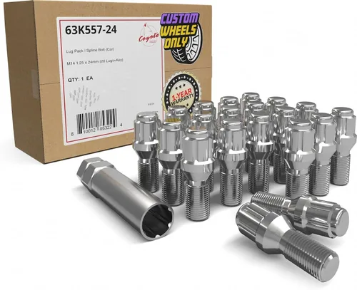 Vista 10 de Wheel Accessories Parts Juego de 20 pernos de orejeta M14 x 1.25 14 x 1.25 para asiento de bellota, 0.669 in, hexagonal, 1.299 in de longitud
