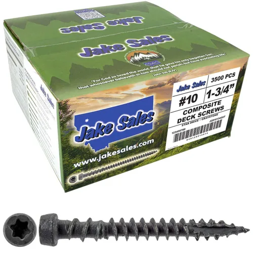 Vista 21 de #10 x 1-3/4" Graystone - Tornillo de madera recubierto exterior de madera Torx/Star Drive Head - Compatible con madera AQC (1 libra ~ 130 tornillos)