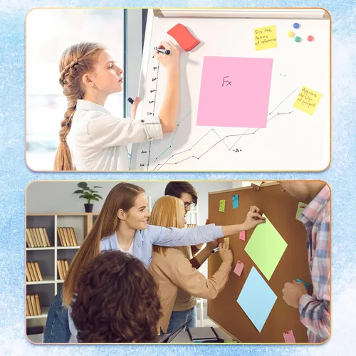 Vista 2 de Notas adhesivas grandes de 11 x 11 pulgadas, papel adhesivo grande, 6 colores surtidos, bloc de notas para cuaderno de pared, oficina, rosa