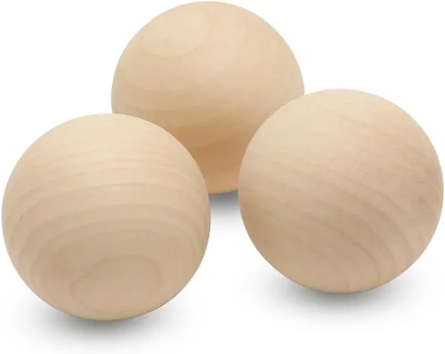 Vista 15 de Bolas de madera pequeñas de 1-3/4 pulgadas, paquete de 10 bolas de madera para manualidades y proyectos de bricolaje, bolas de madera de abedul