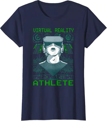Vista 24 de Playera divertida de realidad virtual para atleta VR Gamer Negro
