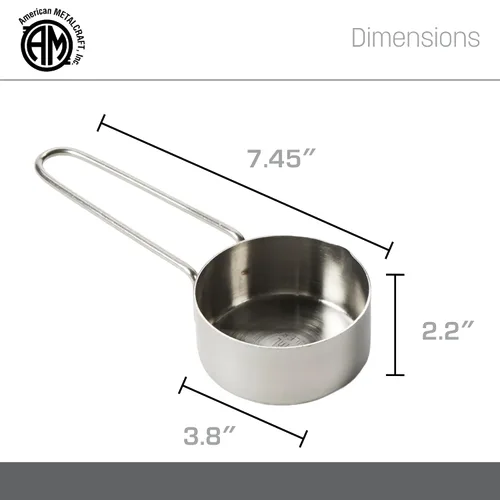 Vista 4 de American Metalcraft Taza medidora de acero inoxidable de 1-1/2 taza, plateada