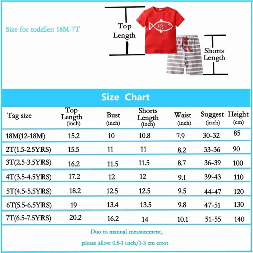 Vista 8 de BIBNice Ropa de verano para niños pequeños, conjuntos de camisa y pantalones cortos de algodón para verano, 2-7T